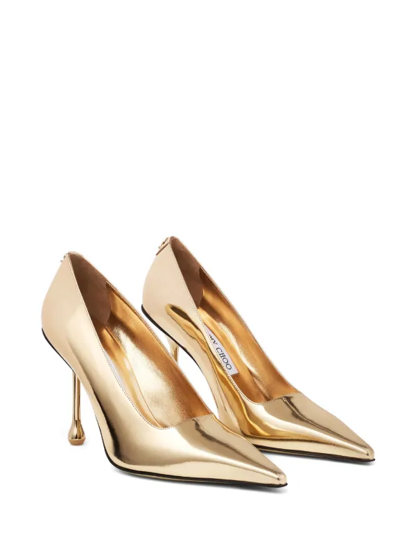 Jimmy Choo イエローパンプス ハイヒール 約10cm Authentic Jimmy Choo Yellow Patent Strap Heel Sandal Size