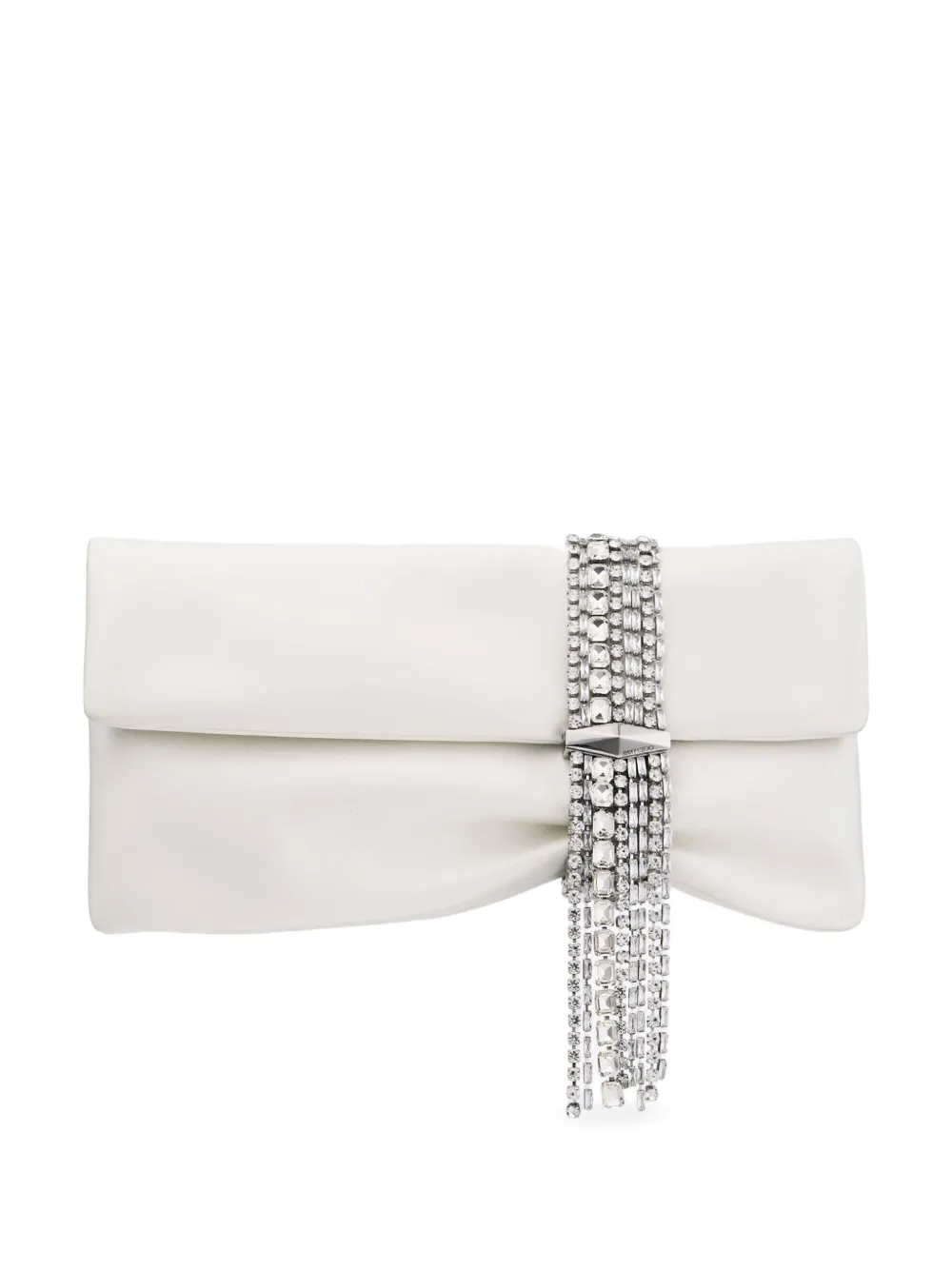 Jimmy Choo Zandra Satin Clutch In White