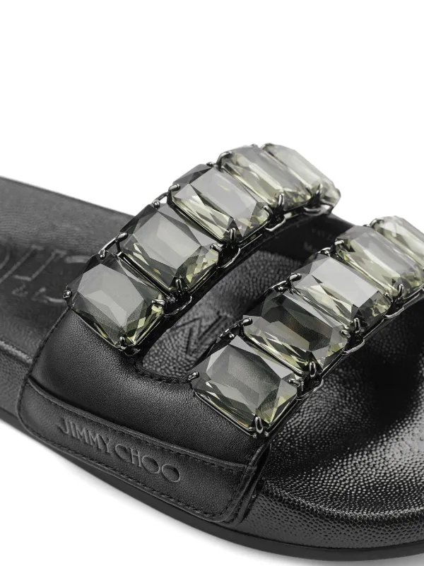 Jimmy Choo Fitz Slides | Black | FARFETCH