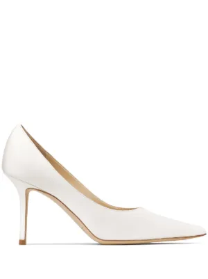 Jimmy Choo 85mm Love Patent Leather Pumps | White | FARFETCH ID