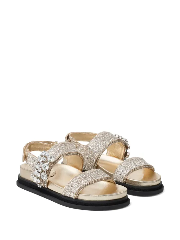 Jimmy Choo Verity サンダル | ゴールドトーン | FARFETCH JP