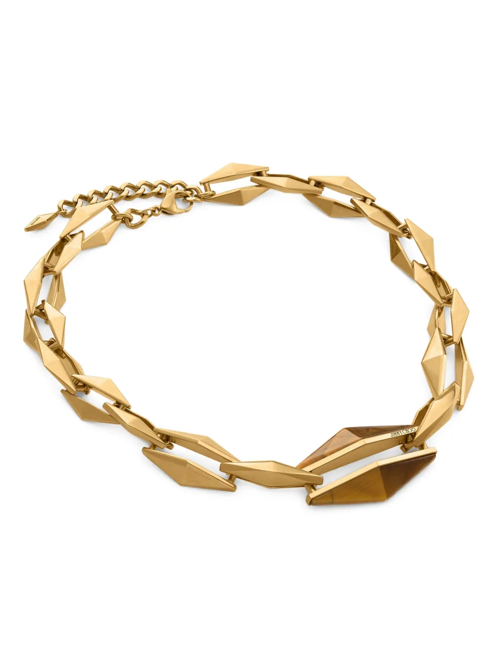 Jimmy Choo Schakelhalsketting met diamant - Goud
