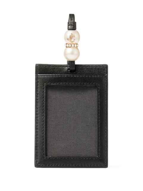 Jimmy Choo pearl-detail leather cardholder Women