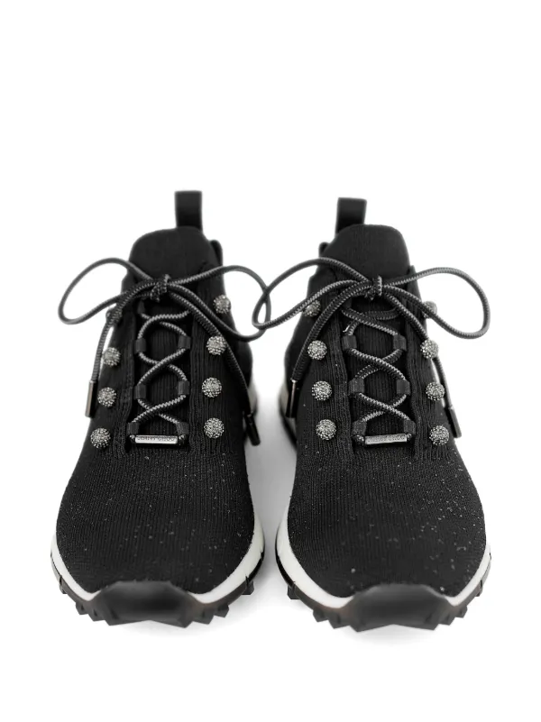 【送料&関税込】Jimmy Choo veles Black Fabric Sneakers Veles | Black Cashmere Knit Trainer | JIMMY CHOO