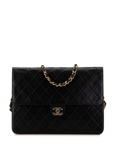 Affordable HOT SALE CHANEL 1996-1997 CC Quilted Lambskin Single Flap crossbody bag Women