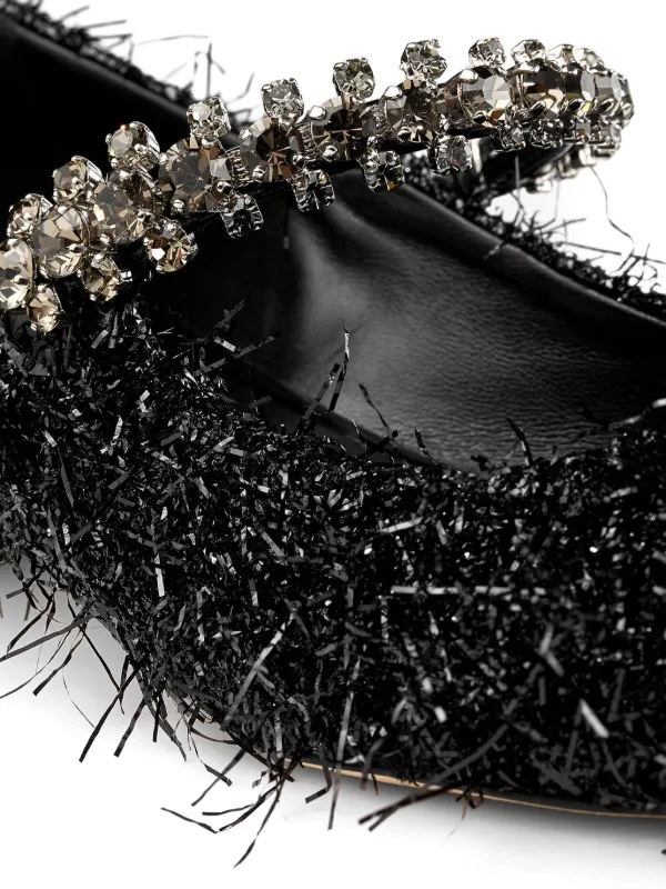 値下げ☆新品☆JIMMY CHOO☆パンプス ブラックフィッシュネットメッシュ X ナッパレザー・スリング