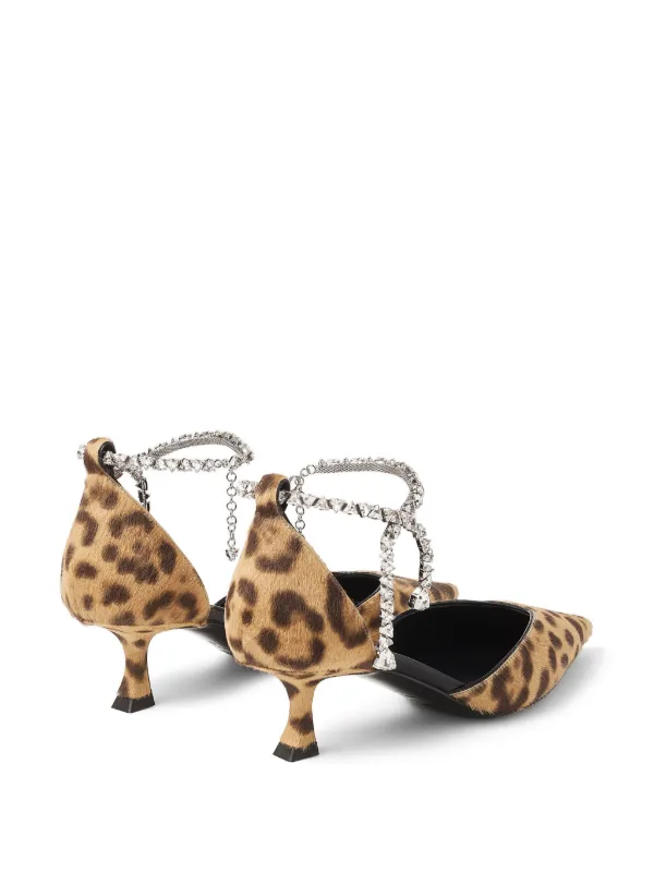 【送料&関税込】Jimmy Choo Printed Calf Hair Stevie 50 Pumps Jimmy Choo 50mm Stevie Pumps | Neutrals | FARFETCH