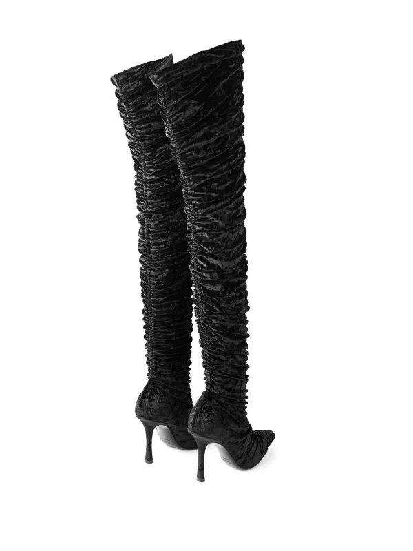 jimmy choo ハイブーツ　長さ43cm サイズ：35(22.5)色黒 Jimmy Choo レザーブーツ | ブラック | FARFETCH JP