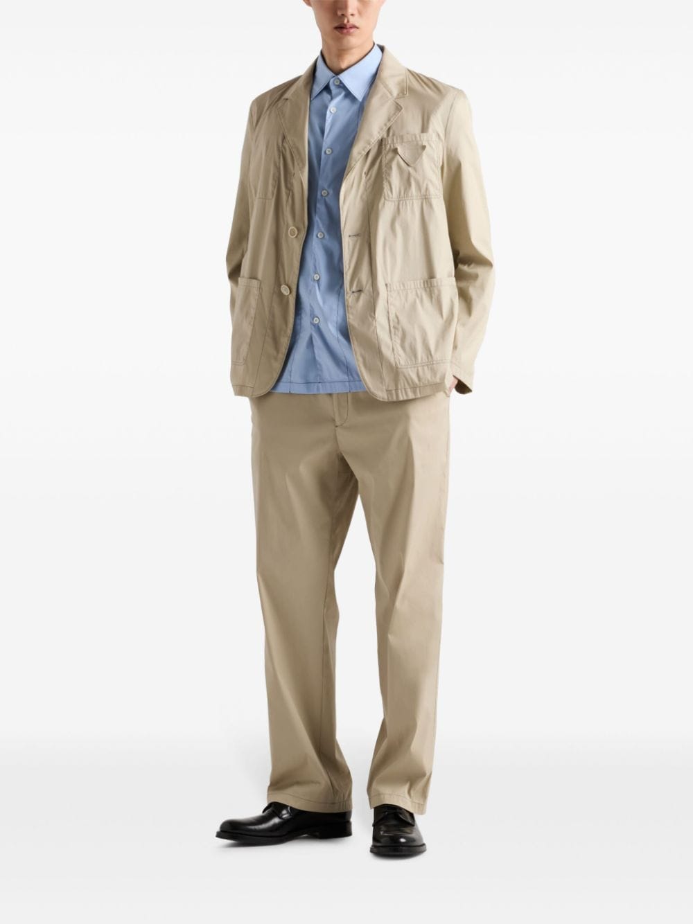 Shop Prada Mid-rise Tapered Trousers In Neutrals