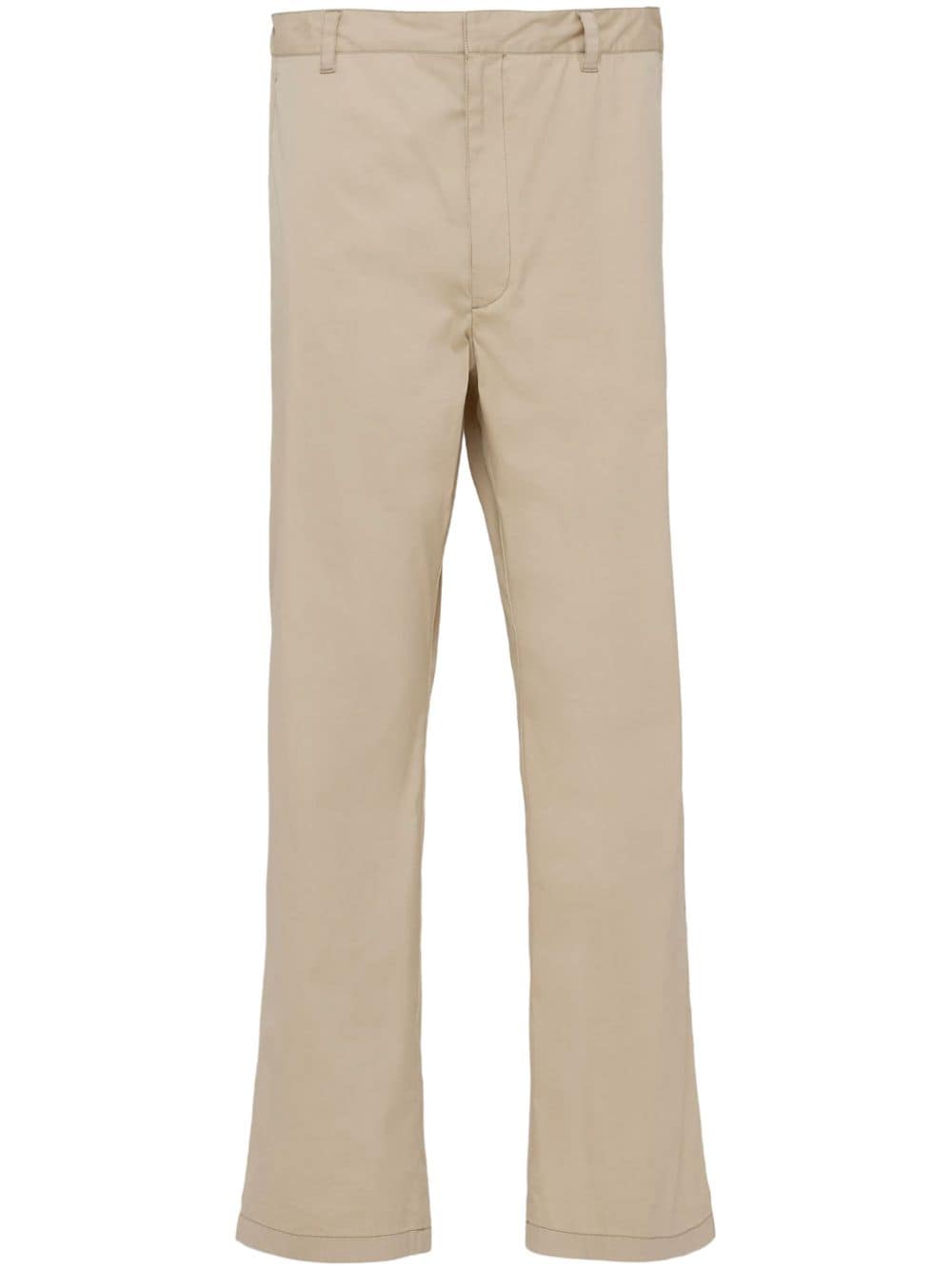 Prada Mid-rise Tapered Trousers In Neutrals