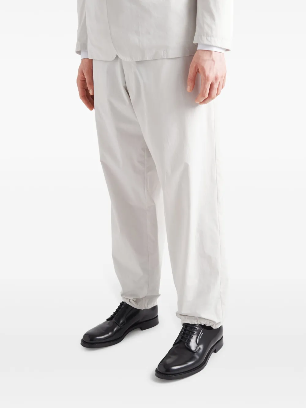Prada Broek met wijde pijpen en trekkoord Wit