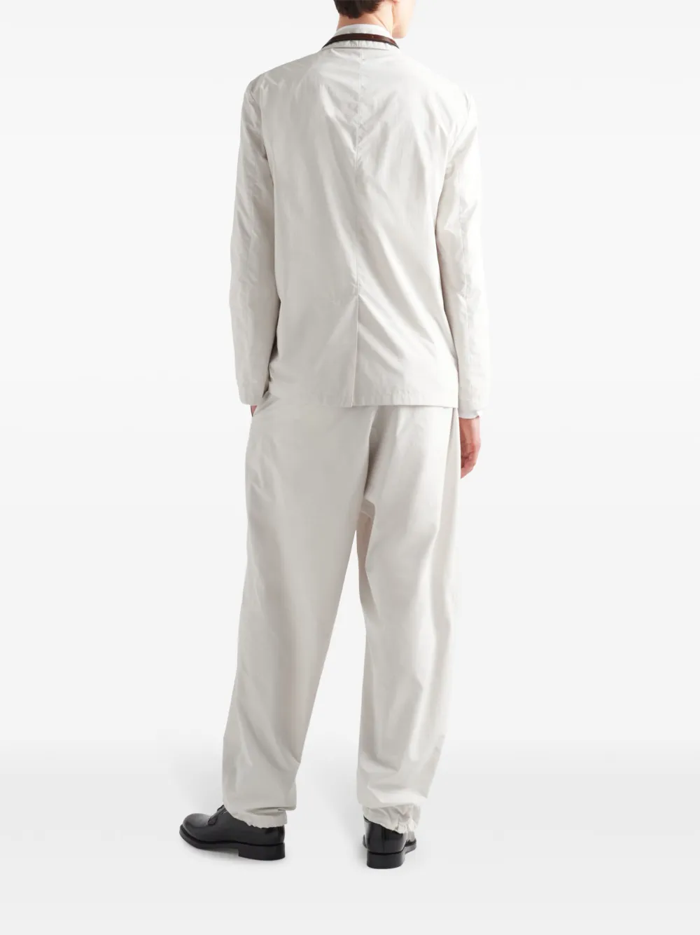 Prada Broek met wijde pijpen en trekkoord Wit