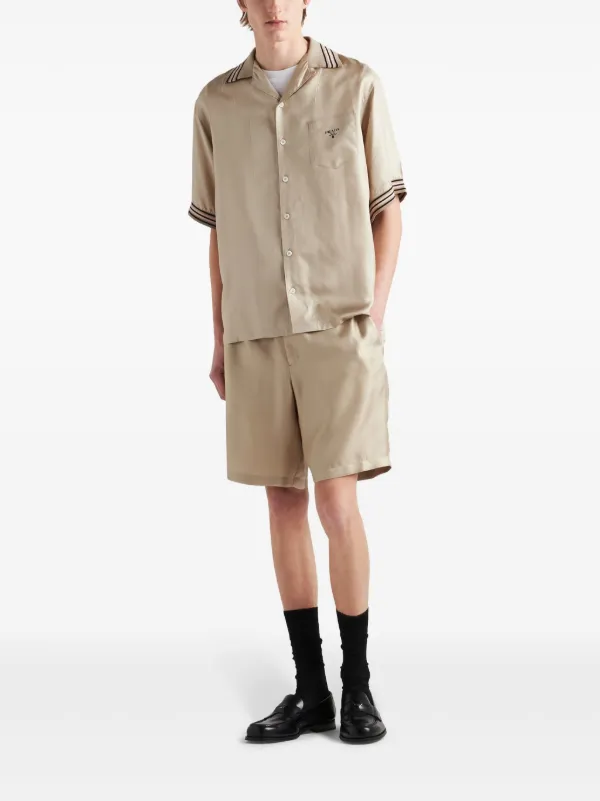 Prada Silk Track Shorts | Neutrals | FARFETCH NO