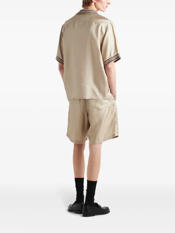 【プラダ・PRADA】Silk shorts Prada Silk Cargo Shorts | Blue | FARFETCH BE