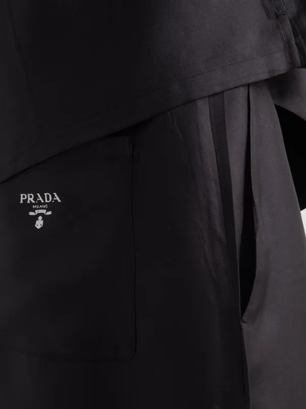 正規店買付★PRADA シルクツイル ショートパンツ Prada シルク ショートパンツ | ブラック | FARFETCH JP