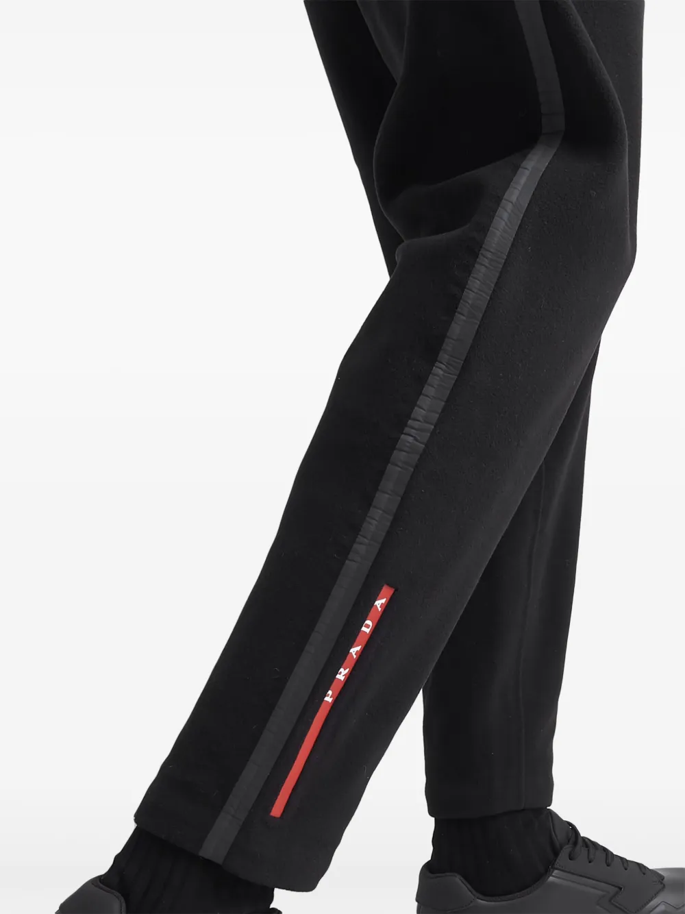 Prada Broek met logoband detail Zwart