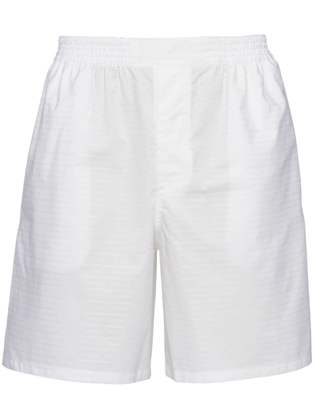 Prada Poplin Bermuda Shorts In White