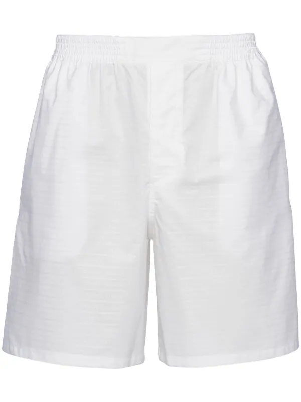 【関税込み】prada HIGH WAIST BERMUDA SHORTS Denim Bermuda shorts in neutrals - Prada | Mytheresa