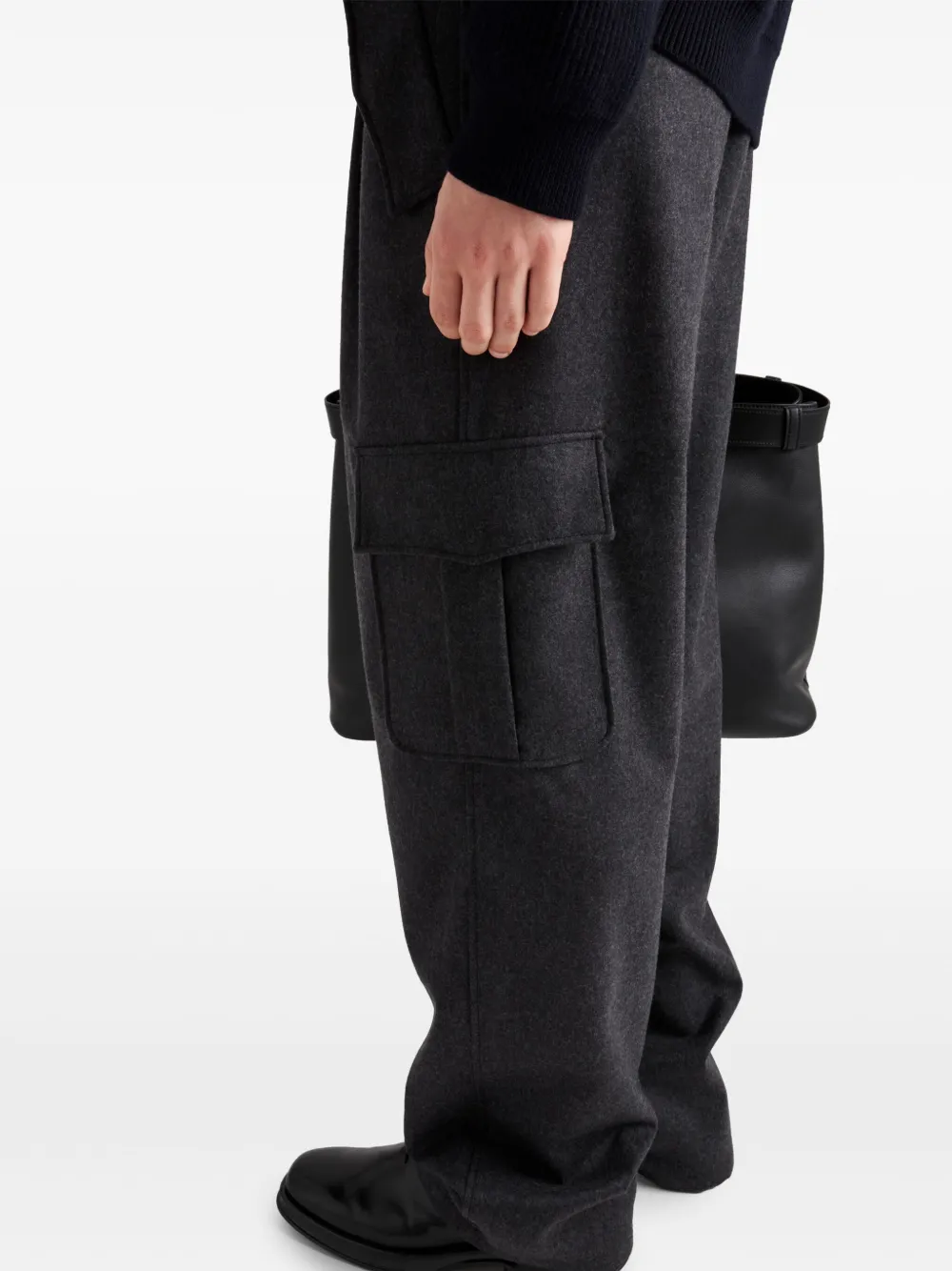 Prada Wollen broek met geplooid detail Grijs