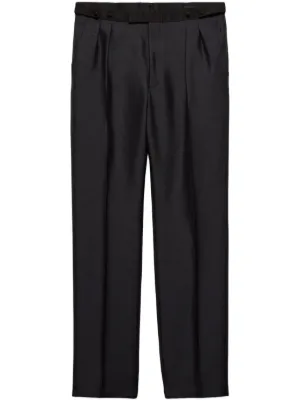 Prada Pleated wide-leg Trousers | Black | FARFETCH UK