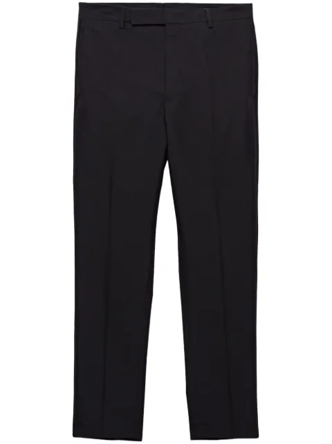 Prada triangle-logo cotton trousers