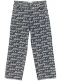 MOUTY logo-jacquard loose jeans - Blue