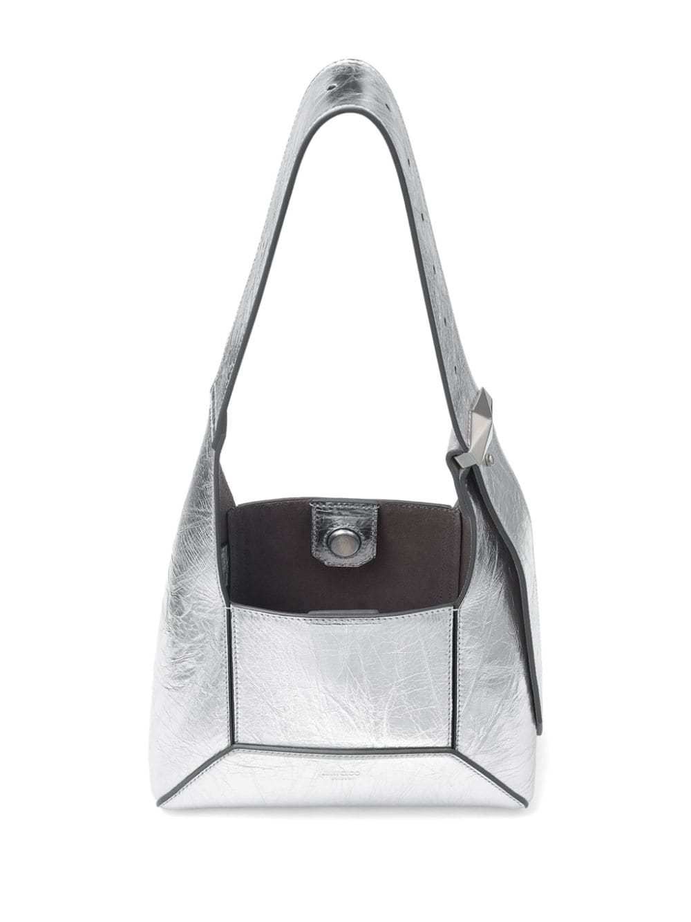 Shop Jimmy Choo Small Diamond Shoulder Bag In Silver