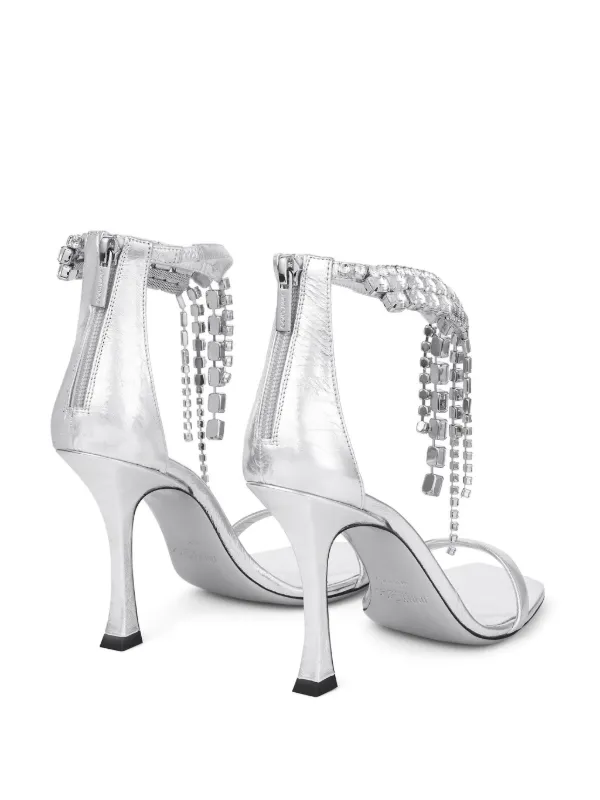 Jimmy Choo Sandália Verity Com Cristais | Prateado | FARFETCH BR