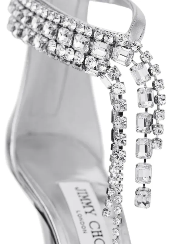 Jimmy Choo 100mm Verity Sandals | Silver | FARFETCH CA