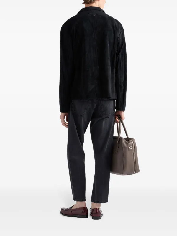 Prada スエード ジャケット | ブラック | FARFETCH JP