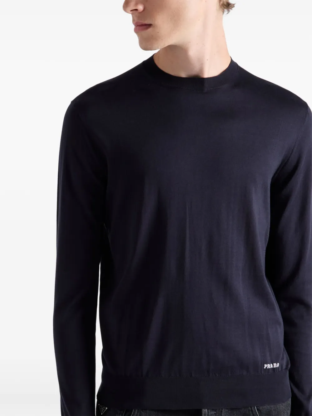 PRADA CREW-NECK SILK JUMPER