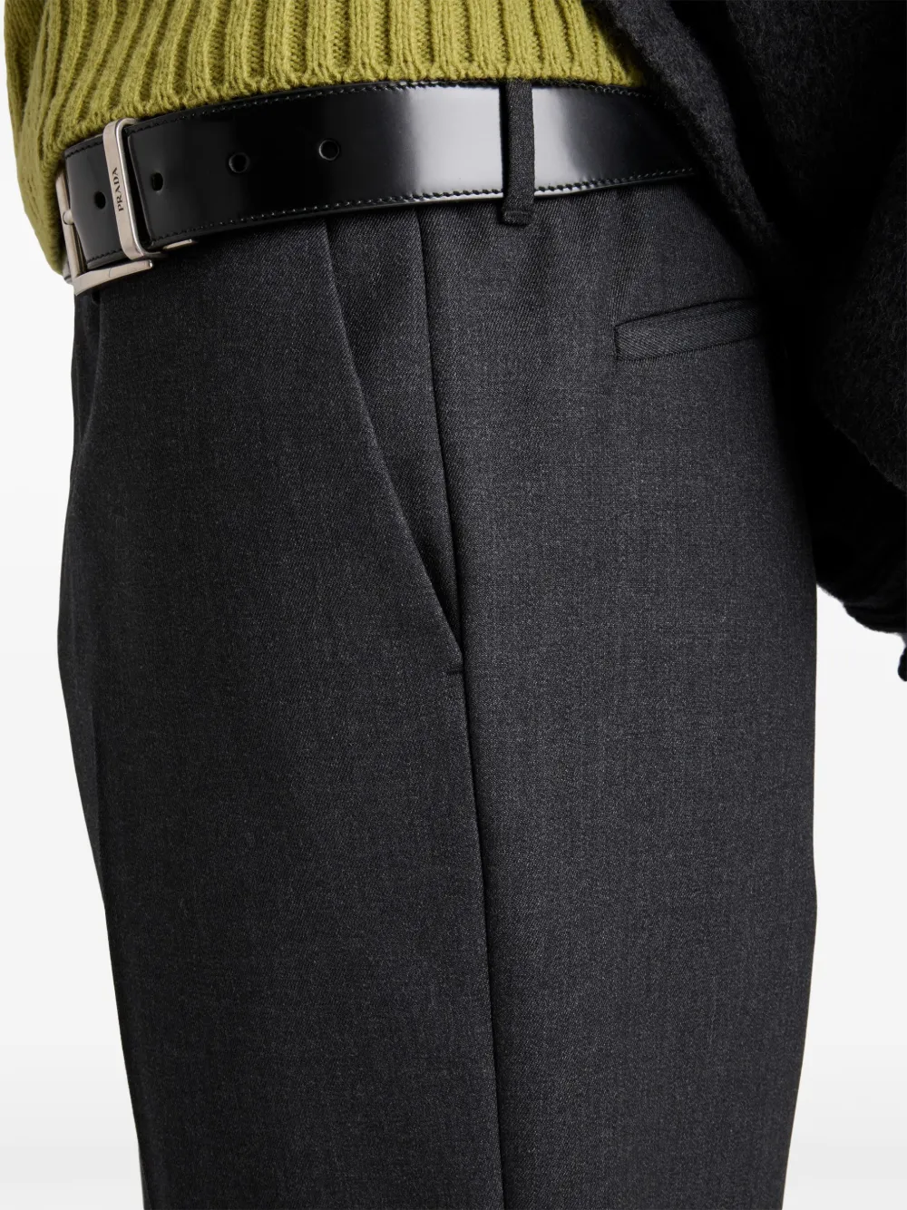 Prada Tailored Wool Trousers In Grau