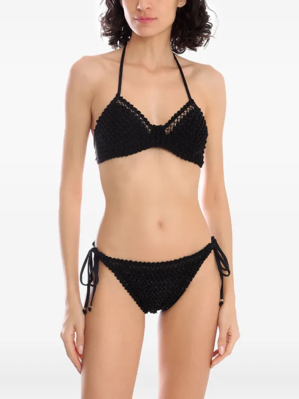 black crochet bikini top