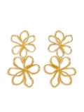 Oscar de la Renta Threaded Flower drop earrings - Gold