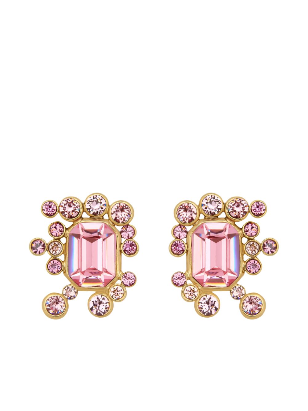 mixed-crystal cluster earrings