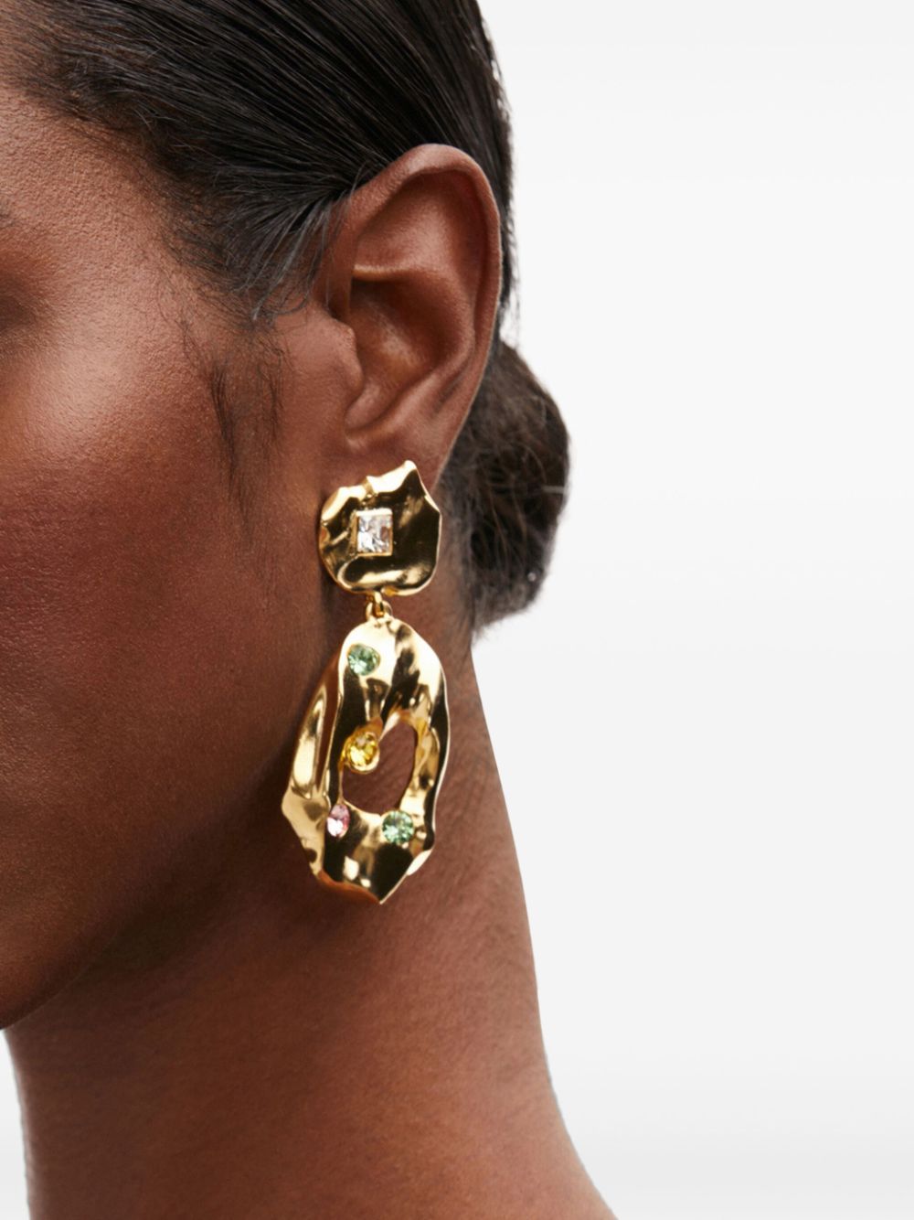 Oscar de la Renta textured drop earrings - Gold