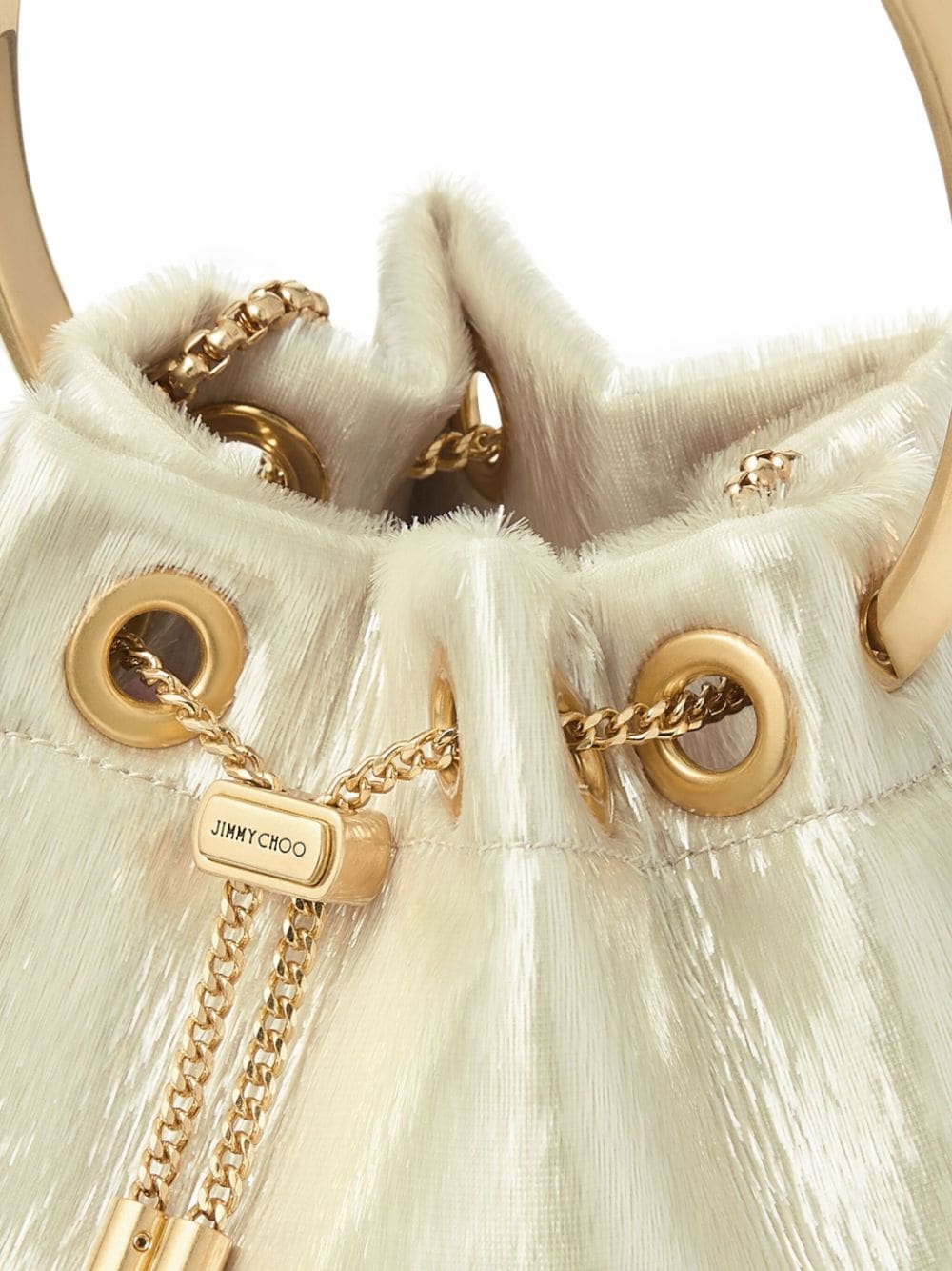 Shop Jimmy Choo Bon Bon Bucket Bag In Neutrals