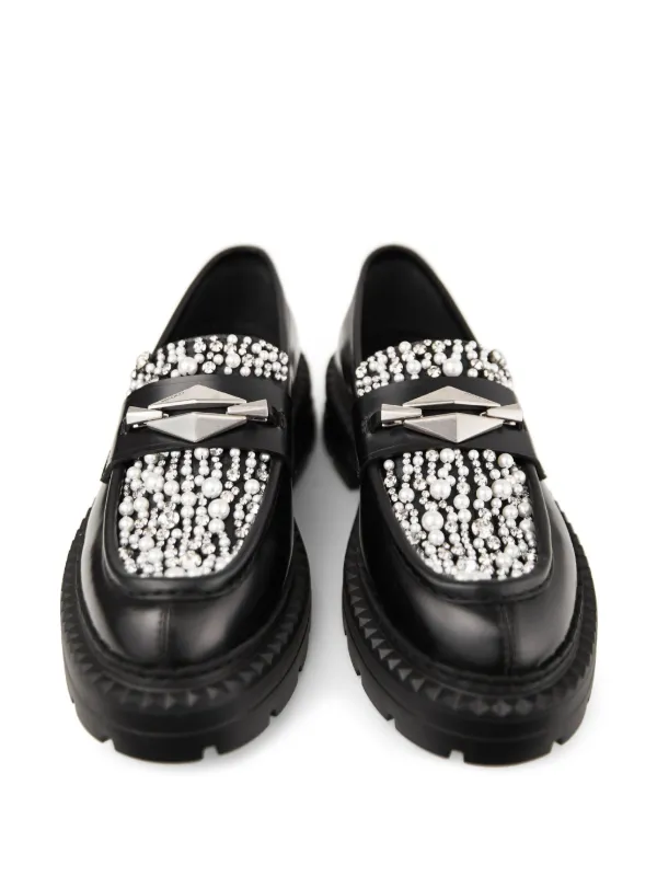 Jimmy Choo Marlow ダイヤモンド ローファー | ブラック | FARFETCH JP