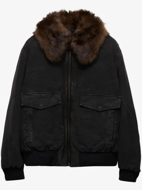 Prada jacka med fårskinnskrage