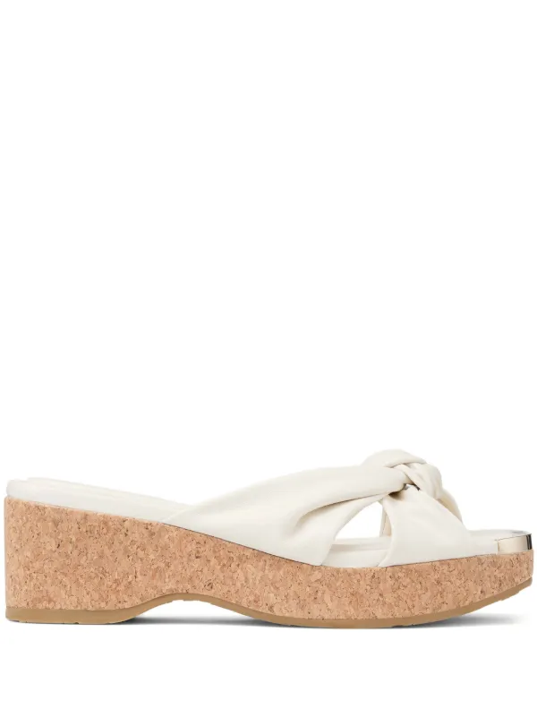 Jimmy Choo Avenue Wedge 50 Sandals in Neutrals