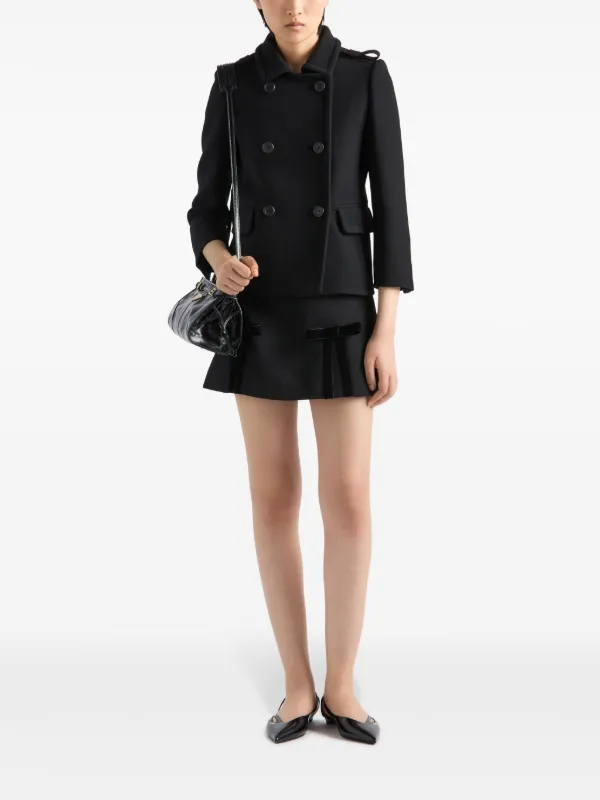 ジャケットその他 Prada Double-Breasted Gabardine Jacket Prada double-breasted Jacket | Black | FARFETCH
