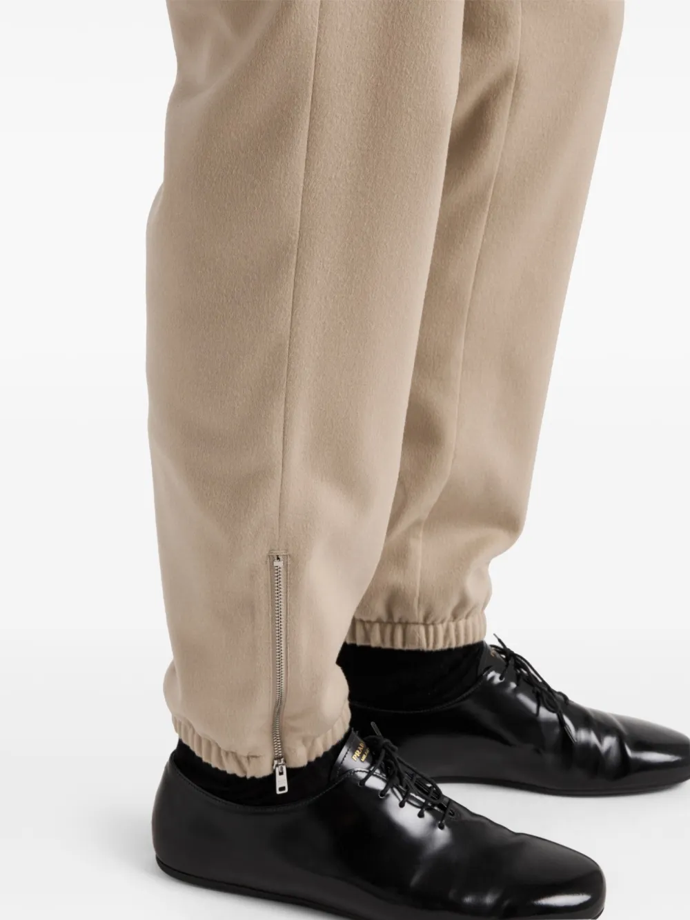 Shop Prada Cashmere Track Pants In Neutrals