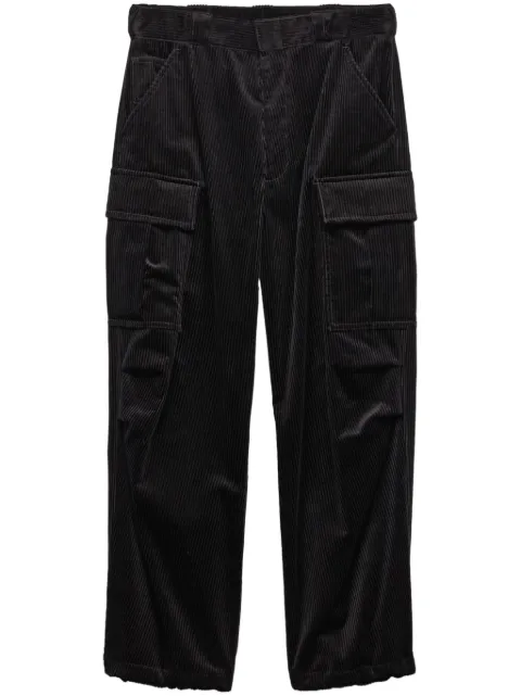 Prada pantalones de pana tapered con triángulo esmaltado