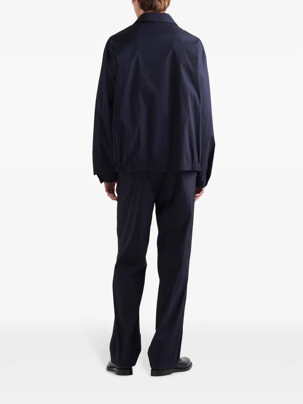 Prada Mid waist broek met toelopende pijpen Blauw