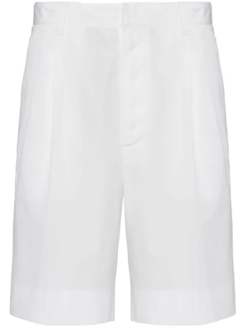 Prada bermudas de popelina con parche del logo