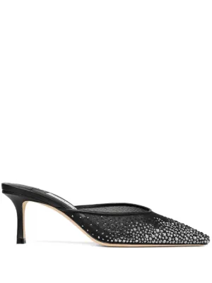 セール★Jimmy Choo★LENI MULE Jimmy Choo Lua 75MM Ruched Leather Mules | Saks Fifth Avenue