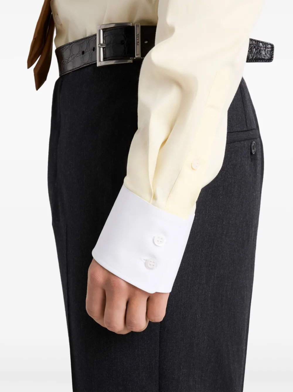 Prada Chino met ceintuur Blauw