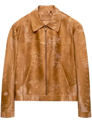 Prada Leather Jacket Brown FARFETCH UK