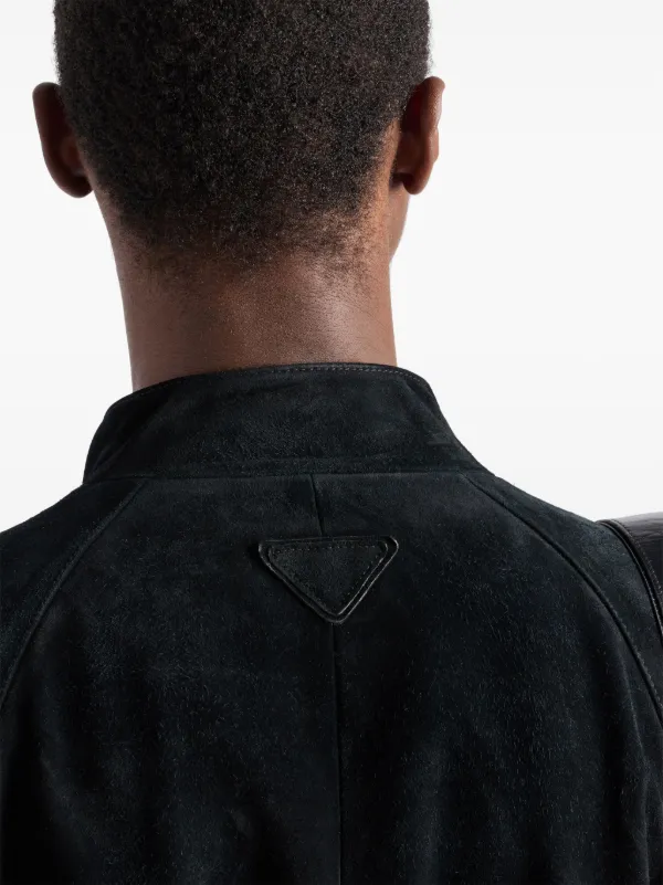 Prada Suede Bomber Jacket | Black | FARFETCH CY