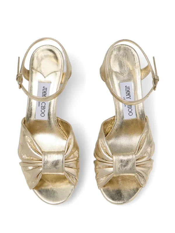 Jimmy Choo 80mm Heloise Sandals | Gold | FARFETCH